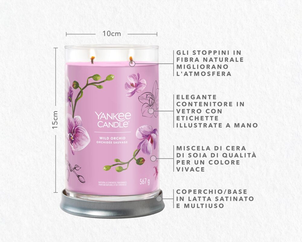 Candela Tumbler Grande Wild Orchid - Yankee Candle - immagine 4