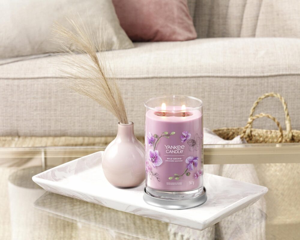 Candela Tumbler Grande Wild Orchid - Yankee Candle - immagine 8