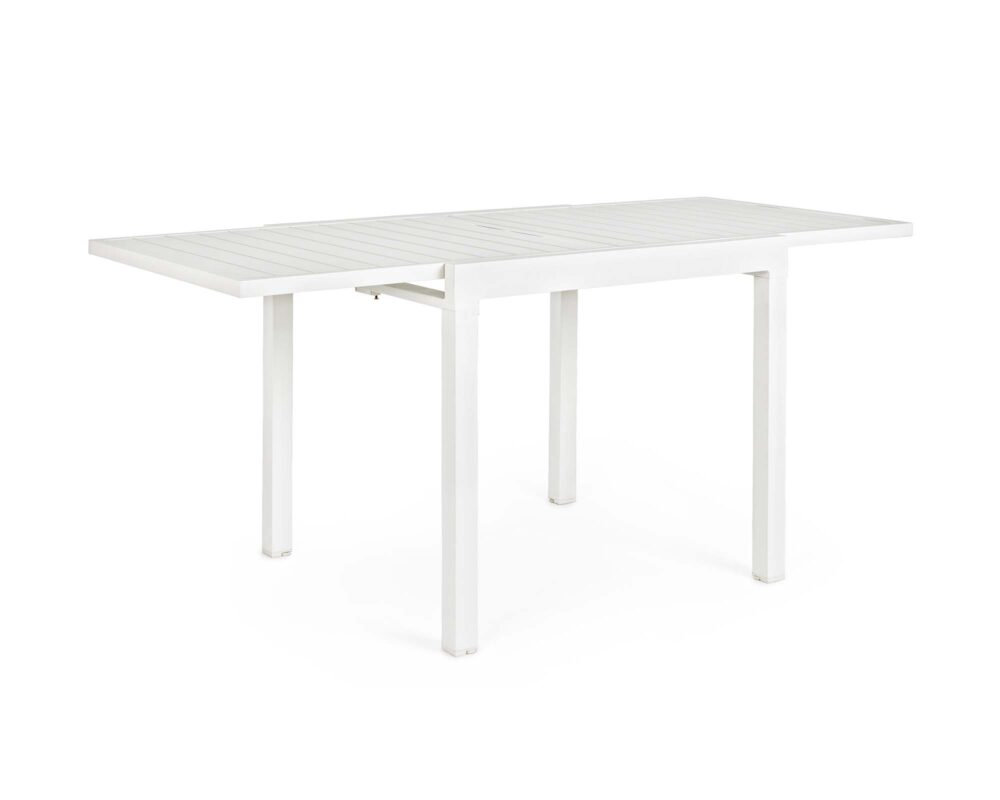 Tavolo Allungabile Pelagius 83-166x80 Bianco in Alluminio - Bizzotto