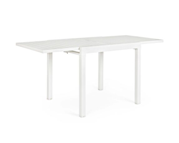 Tavolo Allungabile Pelagius 83-166×80 Bianco In Alluminio – Bizzotto