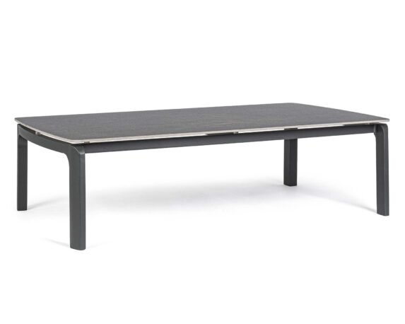 Tavolino Jalisco 120×70 Antracite In Alluminio E Ceramica – Bizzotto