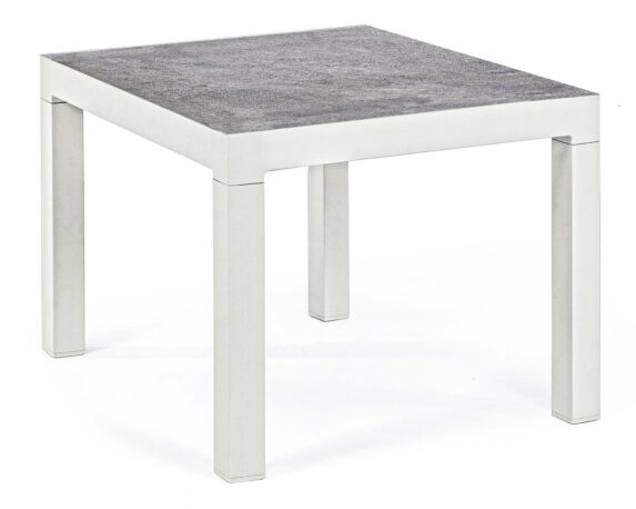 Tavolino Kledi 50×50 Lunar In Alluminio E Ceramica – Bizzotto