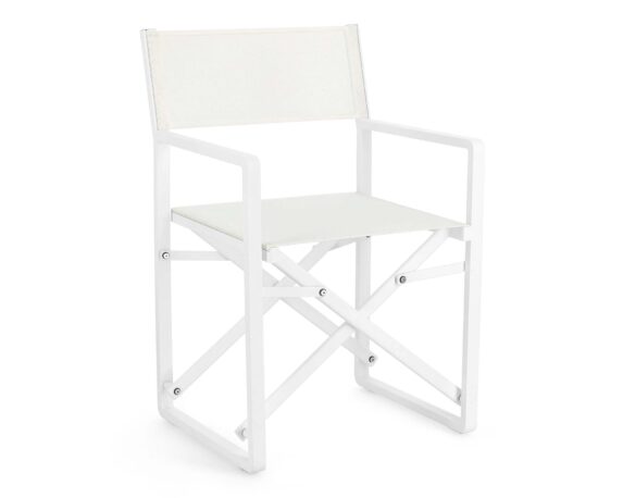 Sedia Da Regista Konnor Bianco In Alluminio E Textilene – Bizzotto