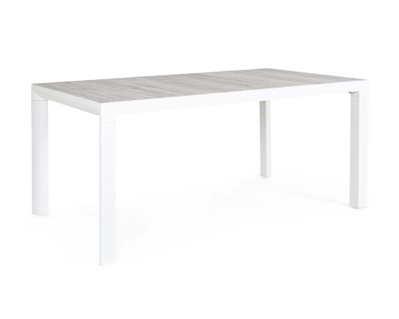Tavolo Mason 160×90 Bianco In Alluminio E Ceramica – Bizzotto