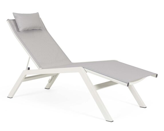 Sedia Chaise Longue Pieghevole Krion Lunar In Alluminio E Textilene – Bizzotto