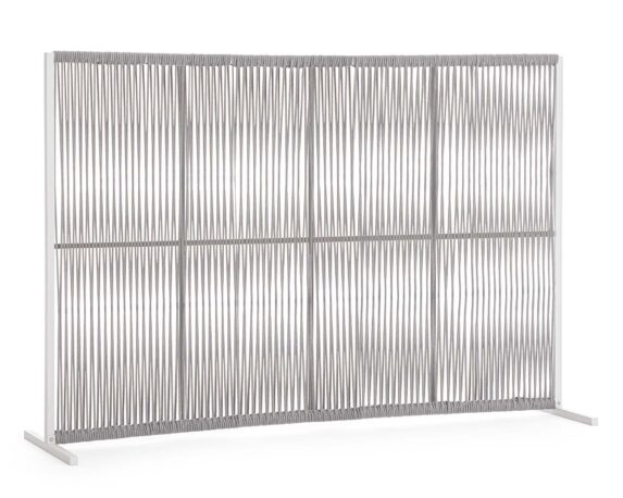 Paravento Paxson 180×120 Bianco Grigio In Alluminio E Poliestere – Bizzotto