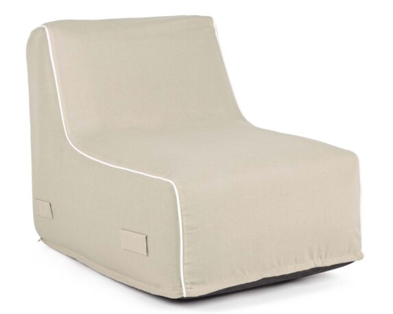 Chaise Longue Rihanna Gonfiabile Beige In Tessuto E PVC – Bizzotto