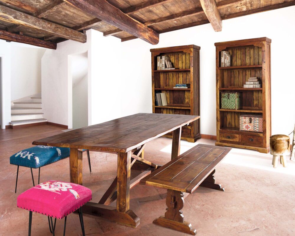 Libreria 4 Piani 2 Cassetti Chateaux in Legno di Acacia - Bizzotto - immagine 7