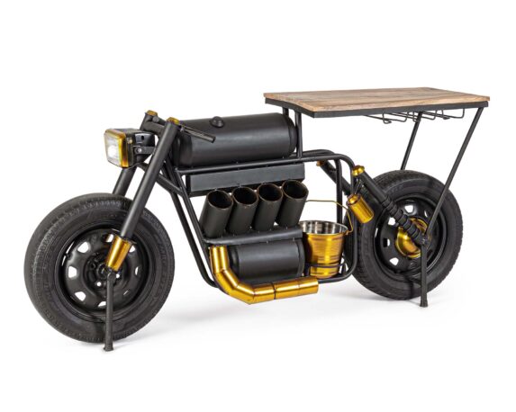Consolle Bar Moto Speed In Legno Di Mango E Acciaio – Bizzotto