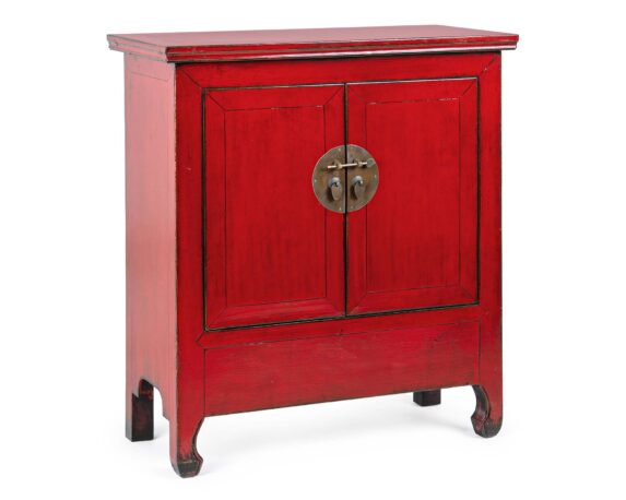 Credenza Con 2 Ante Jinan Rosso In Legno Di Olmo Riciclato E Rame – Bizzotto