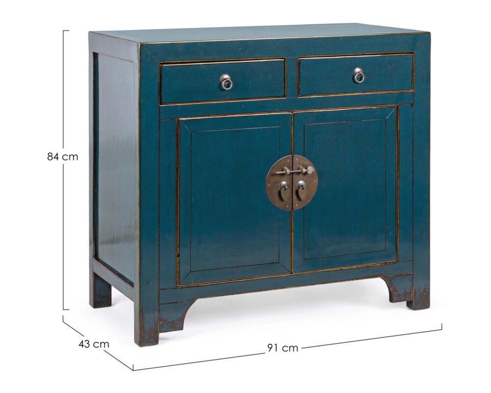 0745926 8051836236127 Credenza 2 ante e 2 cassetti jinan blu 0001 0745926 QU1