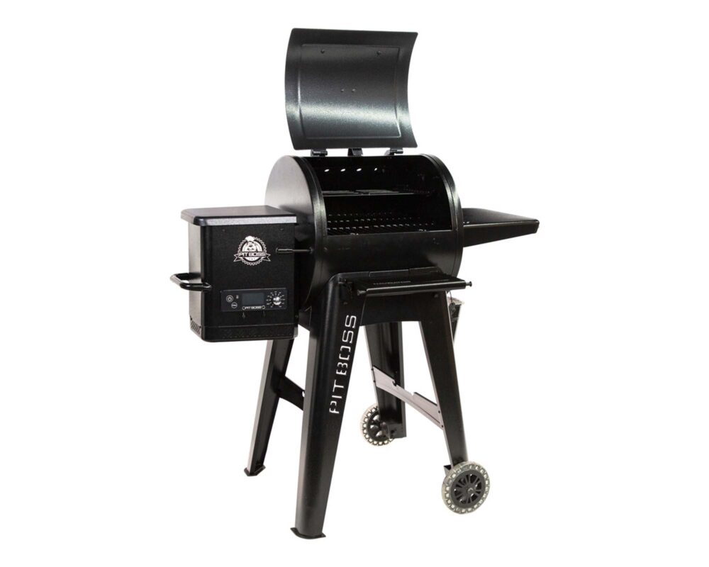 BARBECUE A PELLET PIT BOSS NAVIGATOR 550 LEGA DI ACCIAIO NERO 10613 0003 PB550G left open