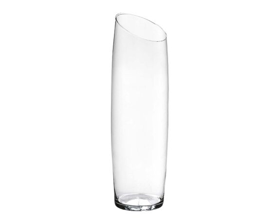 Vaso Con Taglio Obliquo In Vetro Elegante E Versatile D17,5 70H