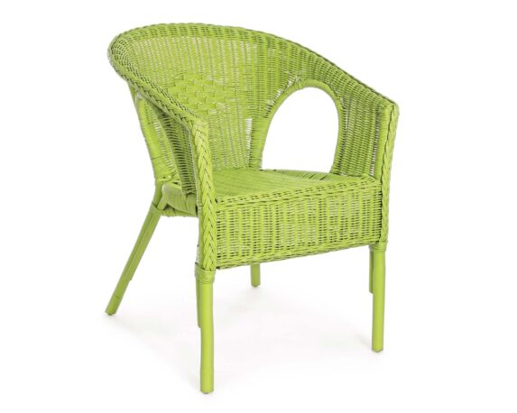 Poltrona Alliss Verde In Rattan E Midollino – Bizzotto