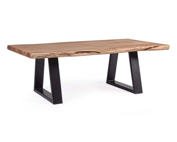 Tavolino Artur 115×65 In Legno Di Acacia E Acciaio – Bizzotto