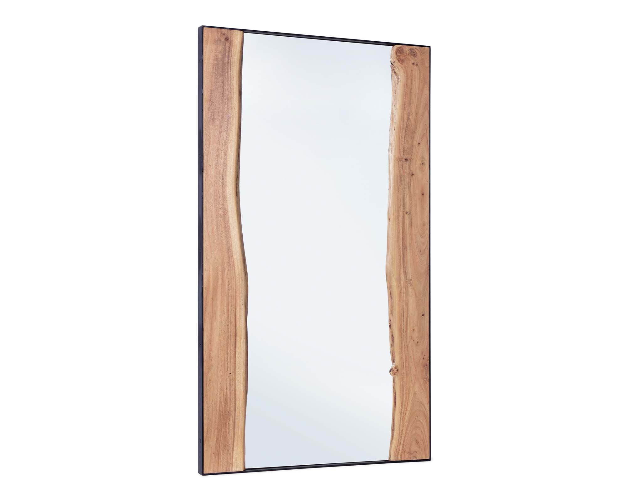 Specchio quadrato con contorno 60 x 60 cm in Legno d'acacia - SEPANG