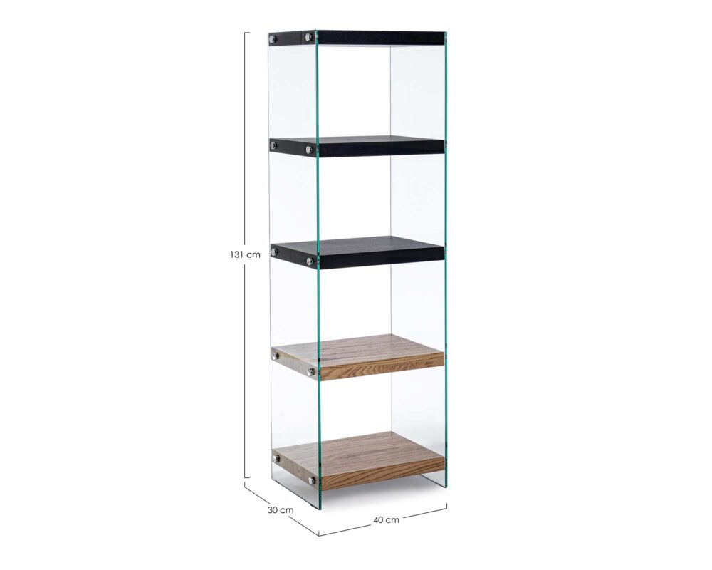 0734005 8051836411357 Libreria 5 piani line wood nero 0002 0734005 QU1