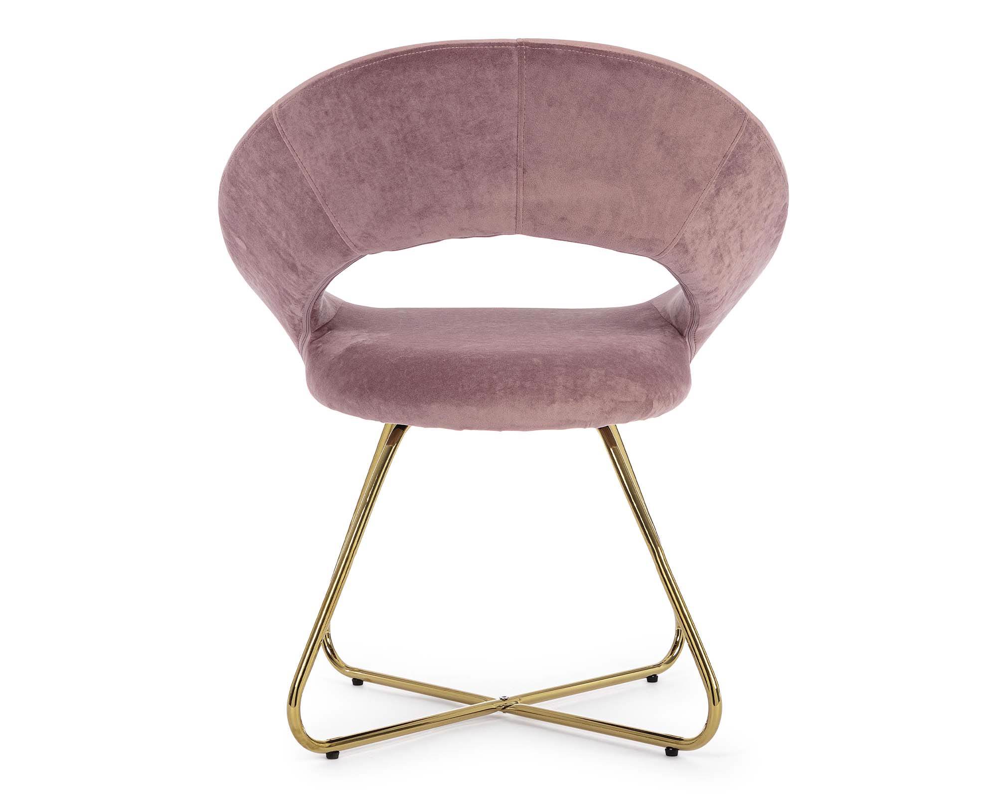 POLTRONA VANITY ORO VELLUTO ROSA