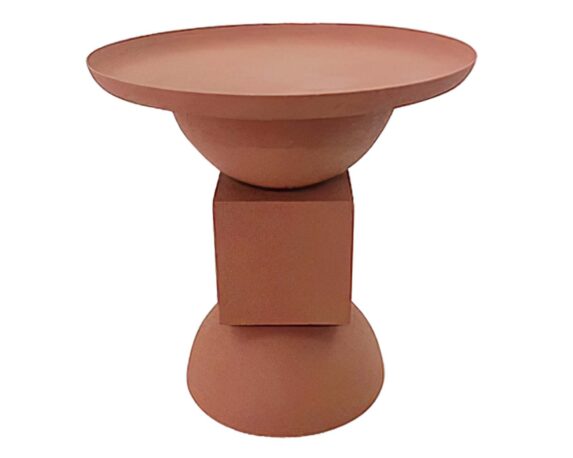 Tavolino Alka Terracotta D40.5 In Acciaio E Smalto – Bizzotto