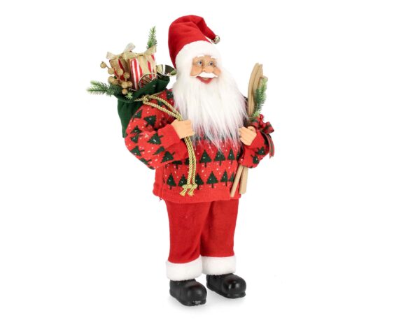 Decorazione Babbo Natale Lorick Stand Rosso L In Metallo E Poliestere – Bizzotto