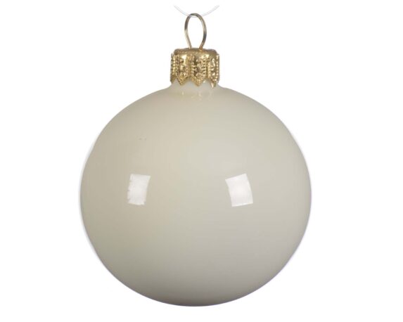 Set 4 Pz Decorazione Sfera Smaltato Bianco D8cm In Vetro