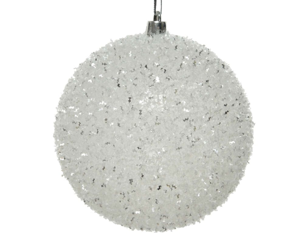 10060396 8720093252026 25509 SFERA EFFETTO GHIACCIO GLITTER BIANCO D10CM 0001 025509