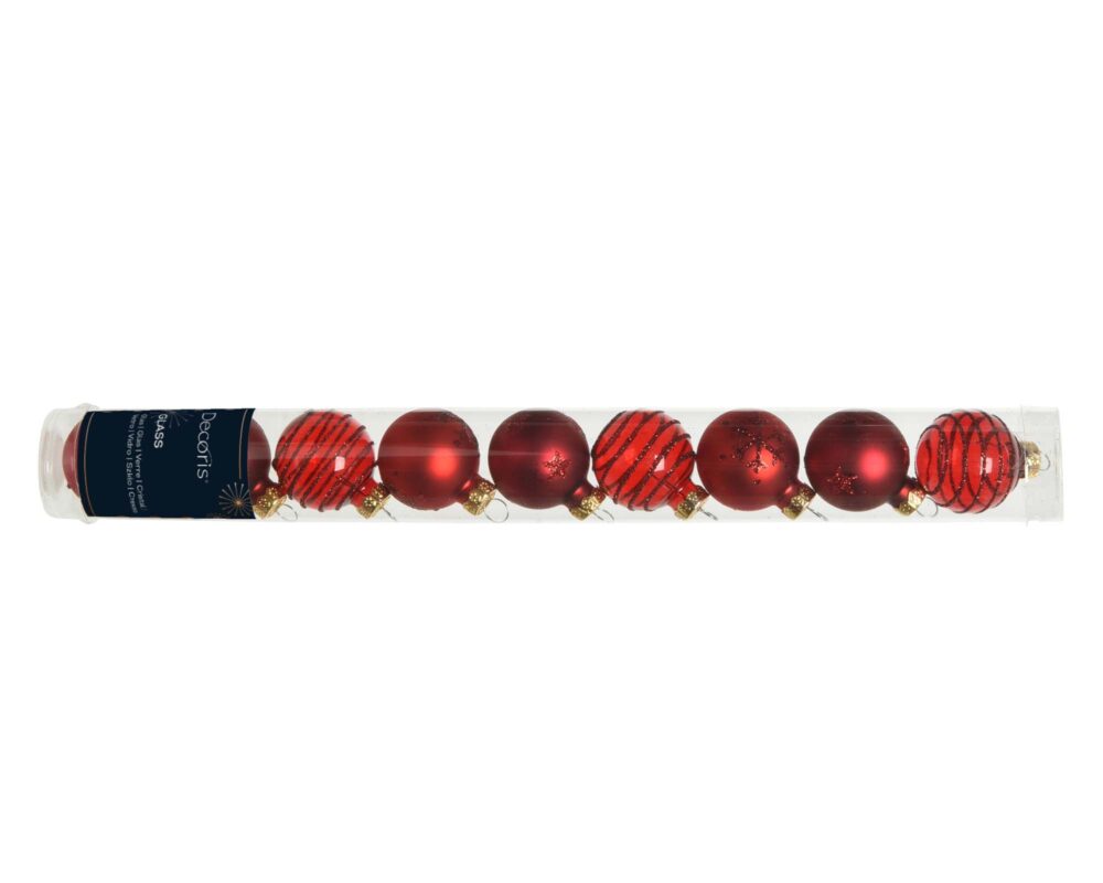 10060399 8720093627572 010060 SFERA VETRO SET 9 PZ ASS ROSSO D3CM 0004 010060