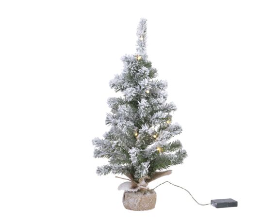 Decorazione Mini Albero Imperial Floccato Con Sacchetto E Luci Led 75h In PVC