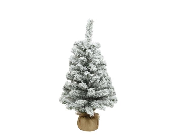 Mini Albero Imperial Floccato Con Sacchetto D35x35cm In Pvc