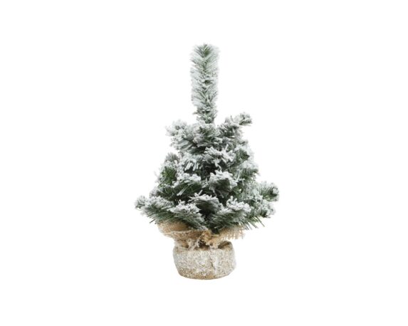 Mini Albero Imperial Floccato Con Sacchetto D25x35cm In Pvc