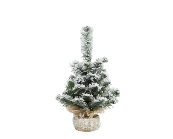 Mini Albero Imperial Floccato Con Sacchetto D30x45cm In Pvc