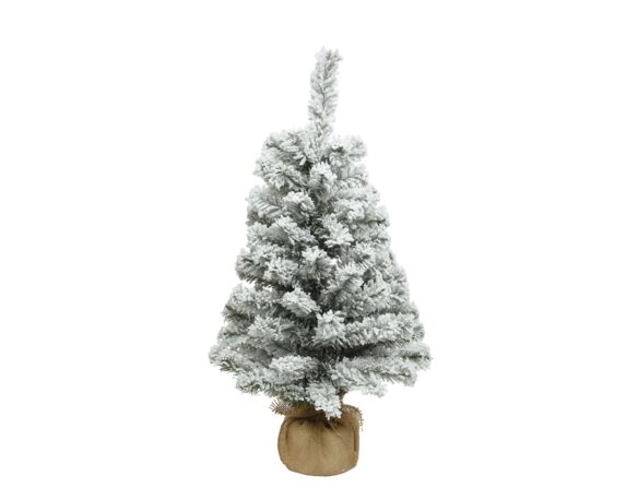 Mini Albero Imperial Floccato Con Sacchetto D41x75cm In Pvc