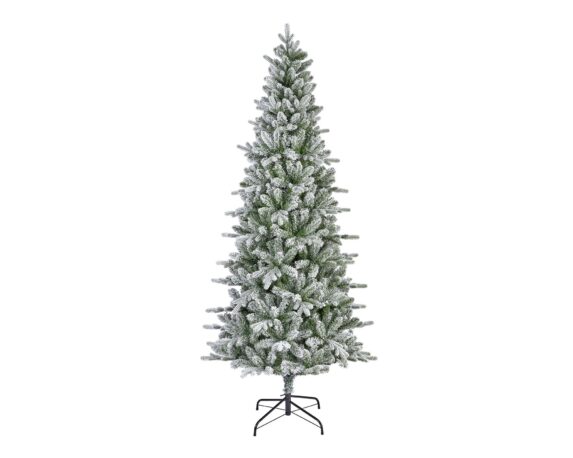 Albero Abete Killington Sintetico Floccato Con 1138 Rami Verde E Bianco D103x210h In Pe E Pvc