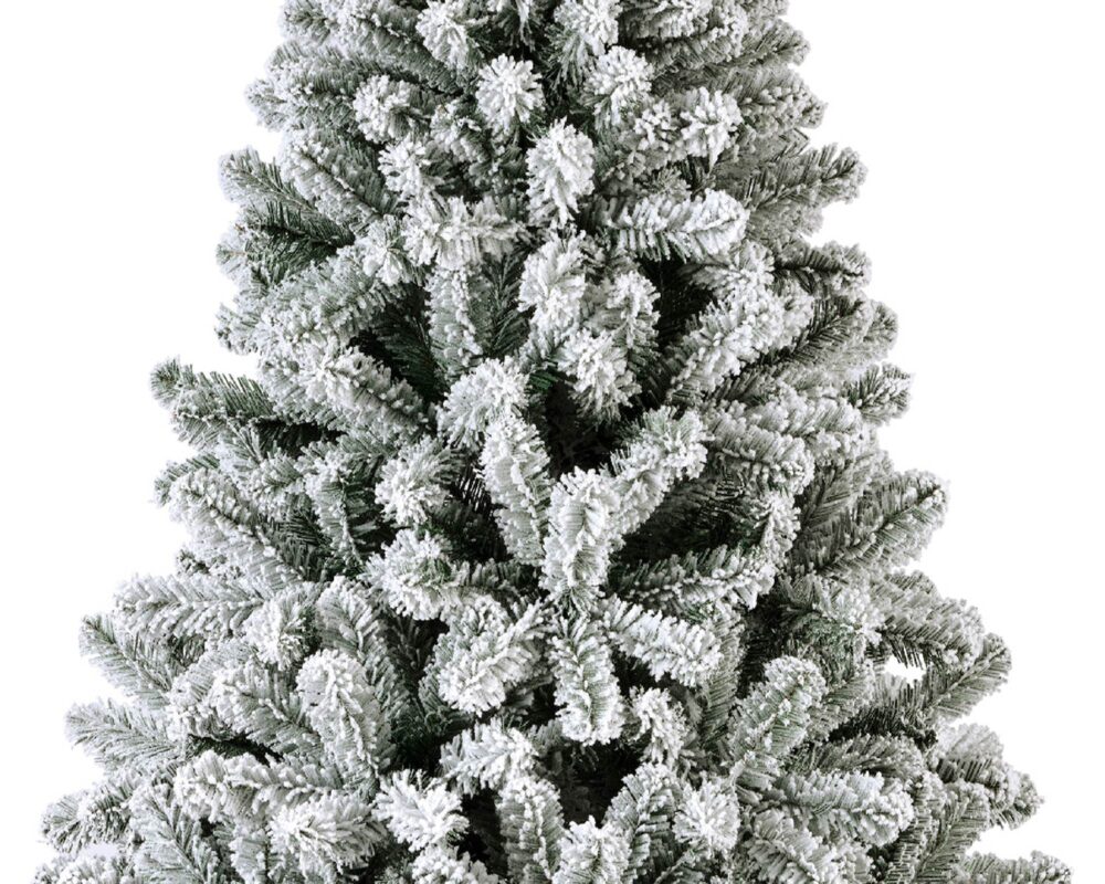 Albero Pino Monarch Sintetico Innevato con 1135 Rami Verde e Bianco D146x240h in Pvc - immagine 2