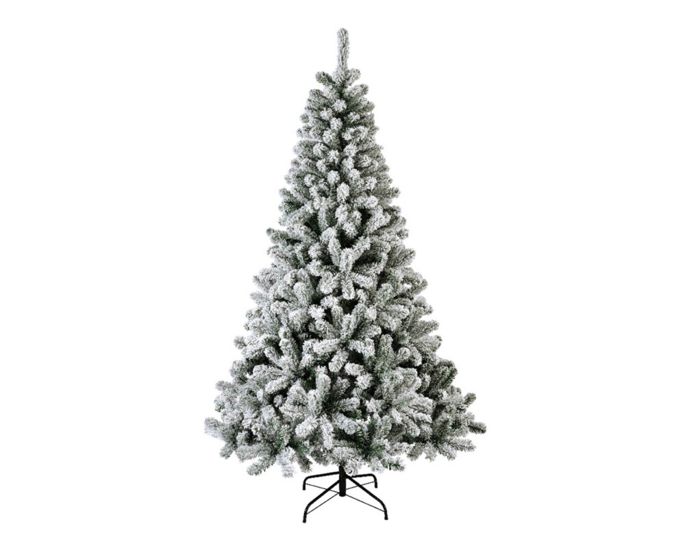 Albero Pino Monarch Sintetico Innevato con 1135 Rami Verde e Bianco D146x240h in Pvc