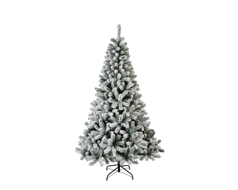 Albero Pino Monarch Sintetico Innevato con 637 Rami Verde e Bianco D116x180h in Pvc