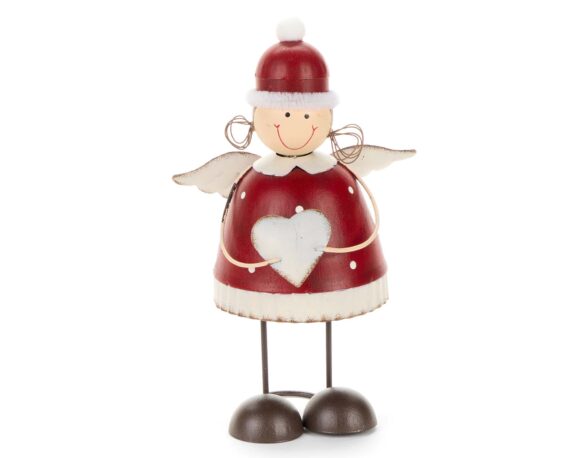 Decorazione Bimba Natale 20x12x8cm In Metallo