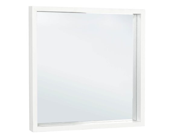 Specchio Con Cornice Tiziano Quadrato Bianco 52×52 In Legno Di Paulonia E MDF – Bizzotto