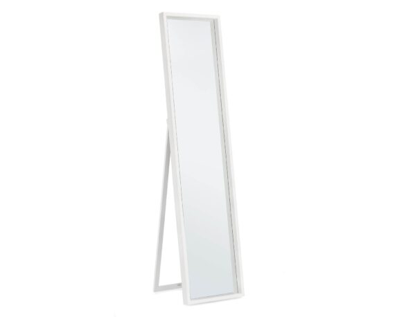 Specchio Con Cornice E Sostegno Tiziano Rettangolare Bianco 40×170 In Legno Di Paulonia E MDF – Bizzotto