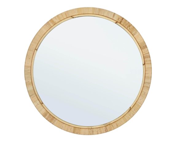 Specchio Con Cornice Hakima Tondo Naturale D60 In Rattan E MDF – Bizzotto