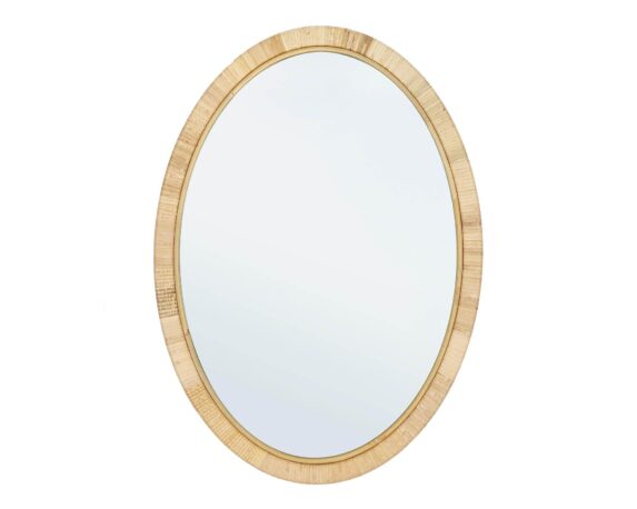 Specchio Con Cornice Hakima Ovale Naturale 50×70 In Rattan E MDF – Bizzotto
