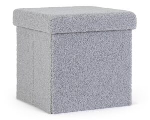 Pouf con Contenitore Pieghevole Joris Quadrato Boucle Grigio in Poliestere  e MDF - Bizzotto - FloralGarden | Superofferte