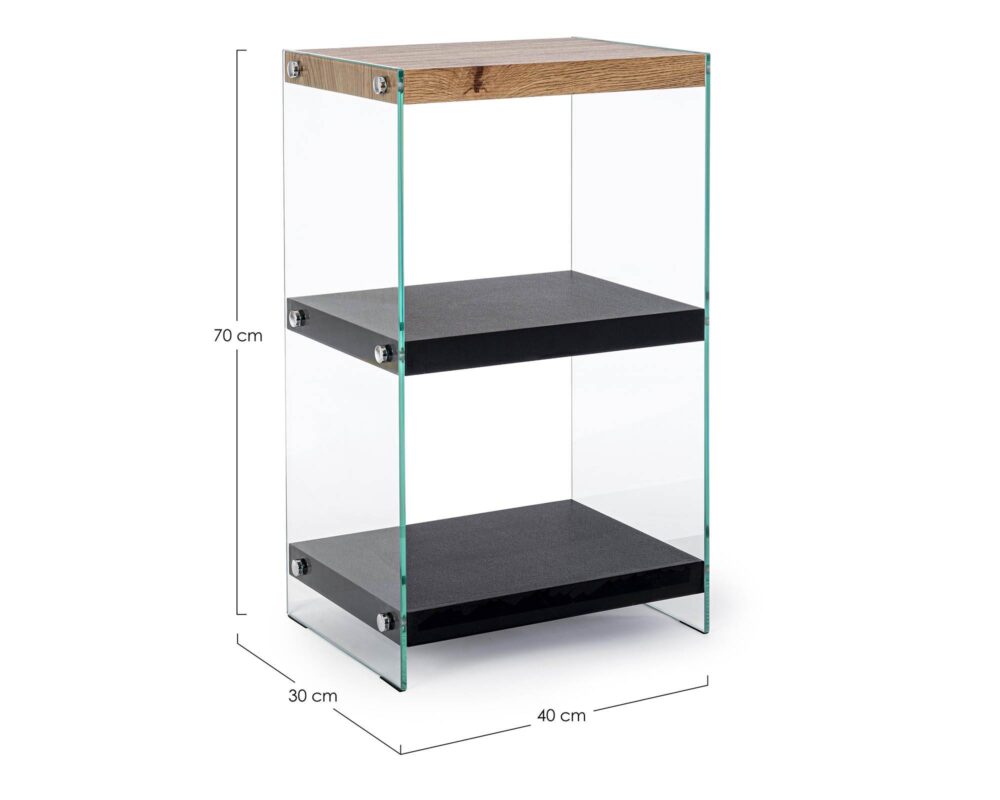 0734003 8051836411333 Libreria 3 piani line wood nero 0002 0734003 QU1