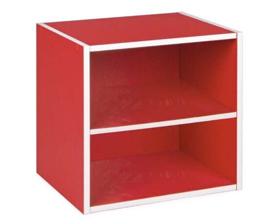 Cubo Con Mensola Composite Rosso In MDF – Bizzotto