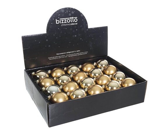 Set 20 Pz Sfere Decorazione Oro Assortito D6 In Vetro – Bizzotto