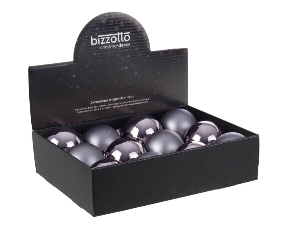 Set 12 Pz Sfere Decorazione Ombra Assortito D8 In Vetro – Bizzotto