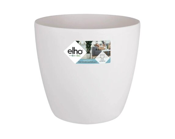 Cachepot Tondo Brussels Con Ruote Bianco 40cm In Plastica Riciclata – Elho