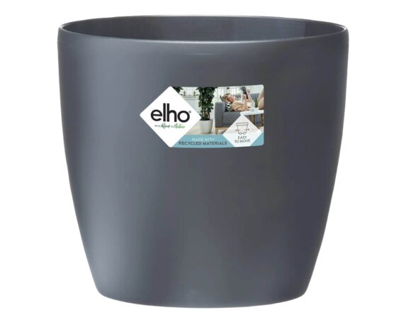 Cachepot Tondo Brussels Con Ruote Antracite 47cm In Plastica Riciclata – Elho