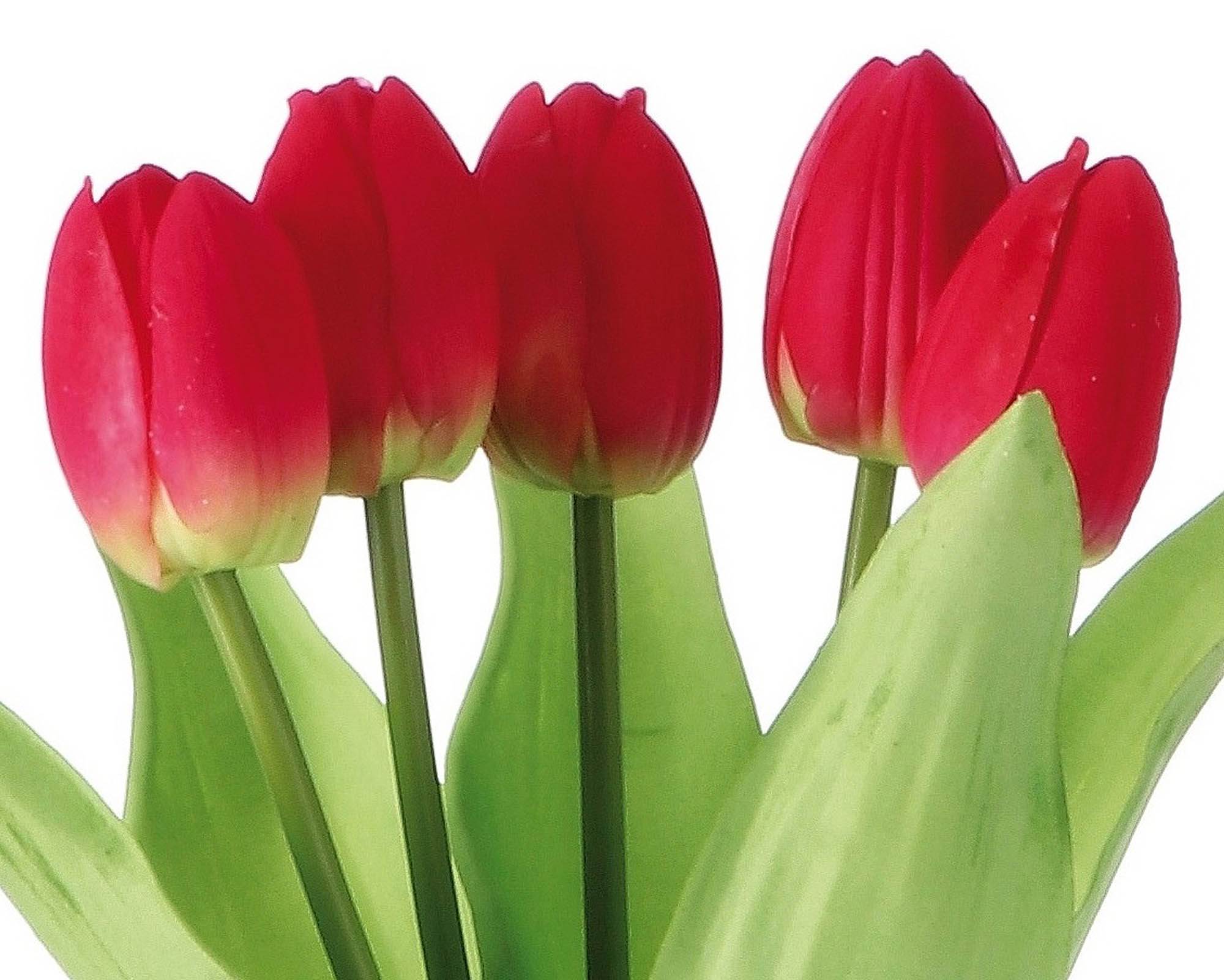 Decorazione Bouquet Tulipano Real Touch Assortito 37h in Plastica