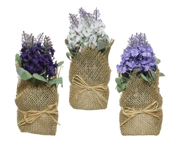 Lavanda Artificiale Con Sacco In Plastica E Juta – Kaemingk